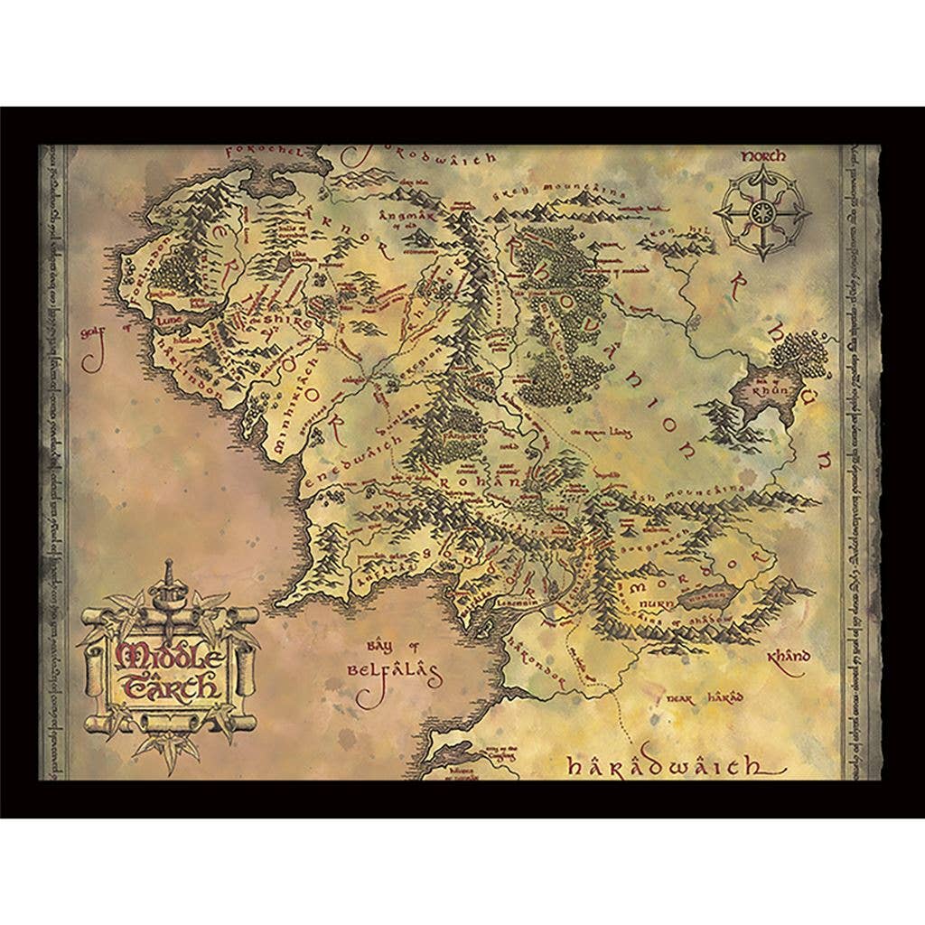 The Lord Of The Rings (Middle Earth Map) Wall Art Print