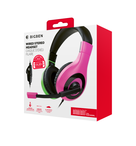 Nintendo Switch: Pink And Green Headset