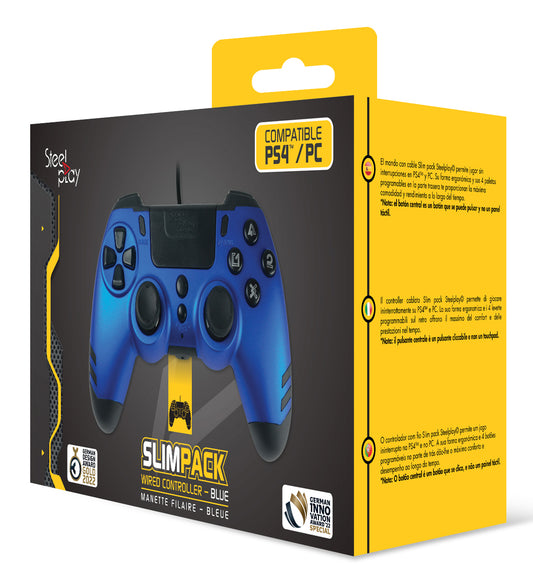 PC/PS4 Wired Controller: Lexip Slimpack Blue