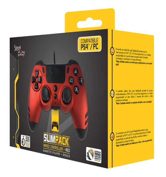 PC/PS4 Wired Controller: Lexip Slimpack Red