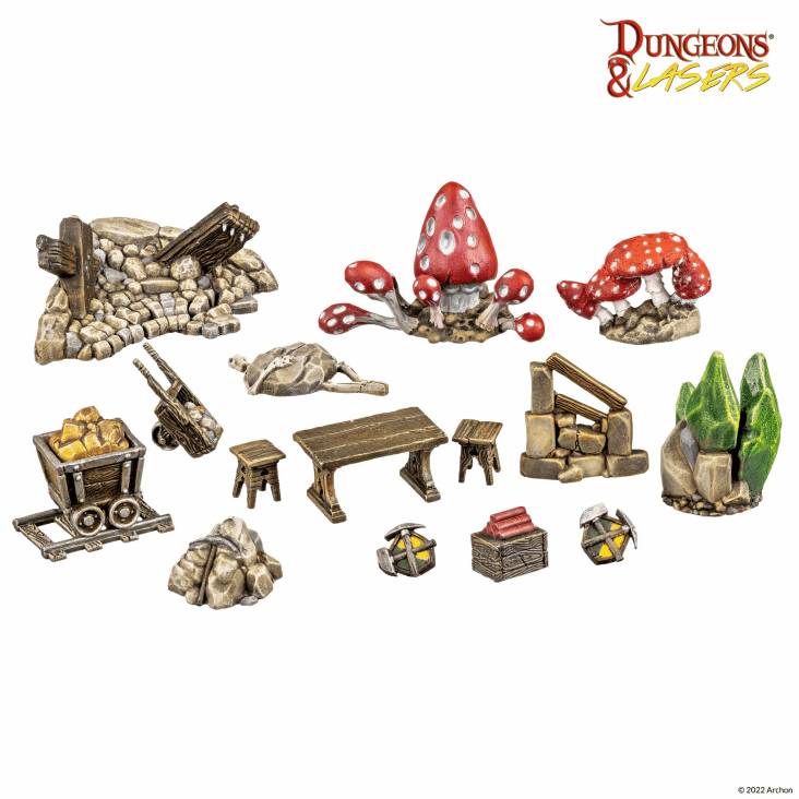 Dungeons & Lasers Terrain: Dwarven Mine Props